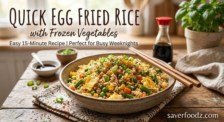 Quick Egg Fried Rice with Frozen Vegetables